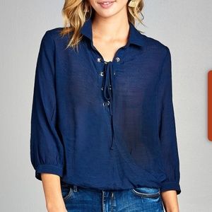 Lace up shirt